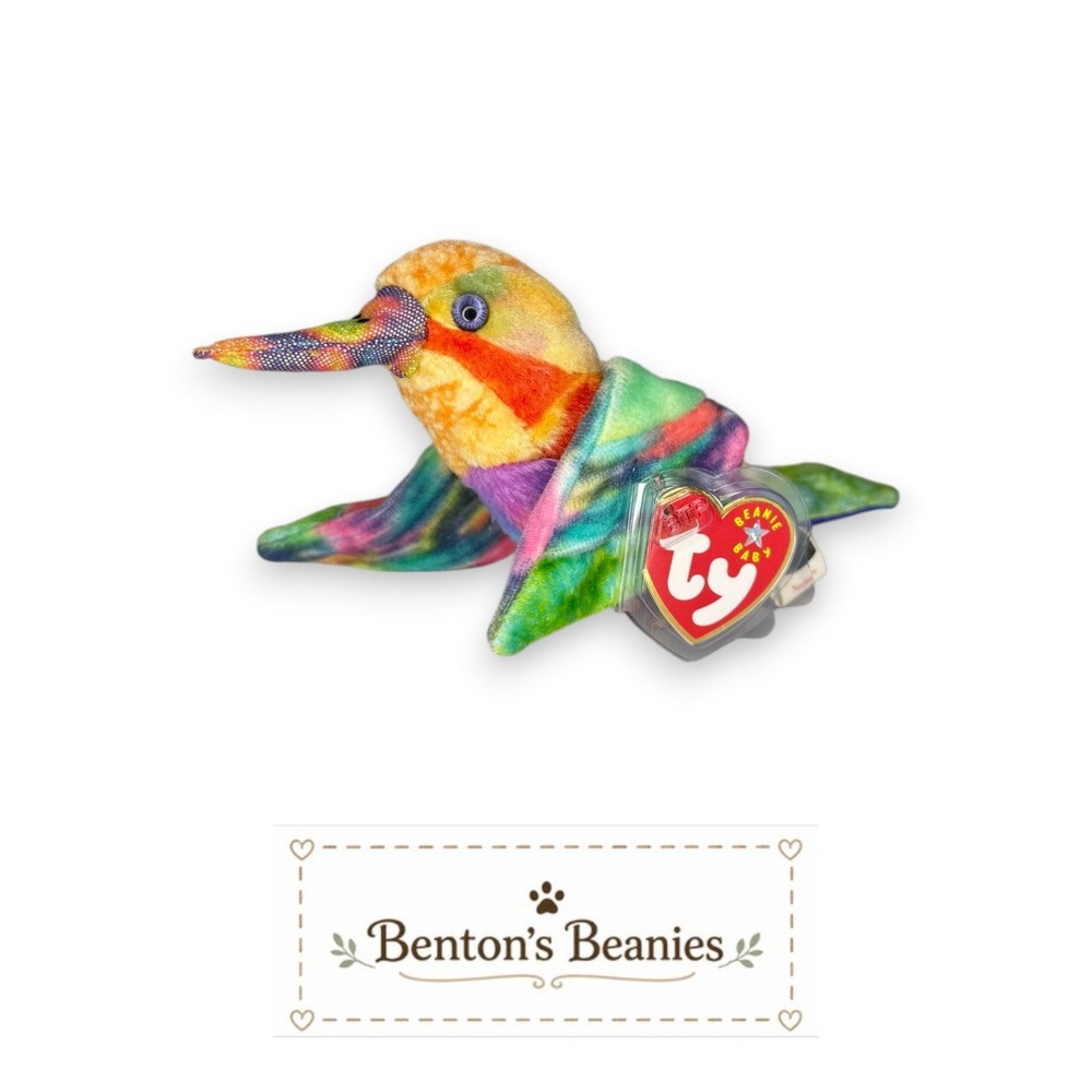 Nectar the Hummingbird Ty Beanie Baby | Rainbow Jewel 🌈 | Mint Heart Tag ⭐
